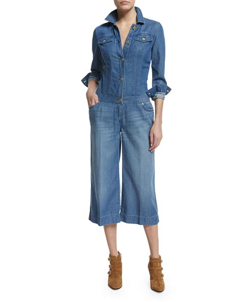 denin michael kors|michael kors denim jumpsuit.